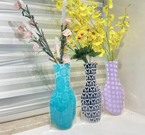 Mixed styles Foldable PVC flower vase without flowers Protection environment plastic folding flower pot