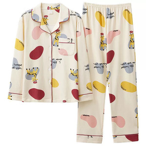 <span class=keywords><strong>Pigiama</strong></span> da <span class=keywords><strong>donna</strong></span> estivo floreale traspirante termico di lusso casual con cardigan, taglie forti a maniche lunghe per la casa (per donne di mezza età e anziane) - Product Image 5