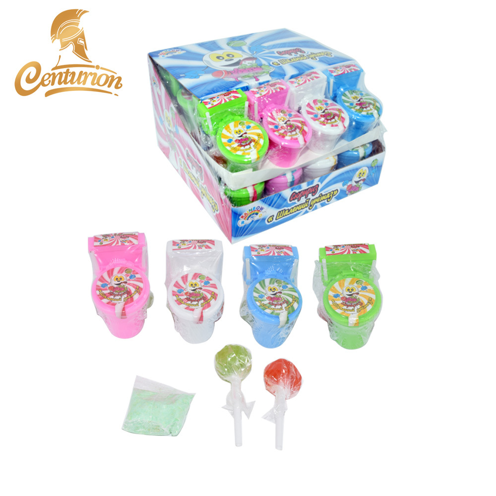 Novelty Toilet Toy Packing Sweet Lollipop With Sour Powder Candy