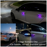 Lampe stroboscopique LED RGB solaire, lumière d'avertissement anti-collision pour voiture, lampe décorative pour moto, protection anti-rayures pour poignée de porte