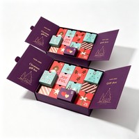 Luxuriöse Doppeltürige Maßgefertigte Biologisch Abbaubare Papierbox Geschenk-Kosmetik-Schmuck-Lippenstift-Schokoladen-Adventskalender-Verpackungsbox