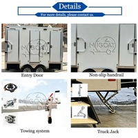Promotion : Remorque WC Mobile 4 Postes à Double Essieu avec Lavabo et Miroir pour Grands Événements Extérieurs et Festivals