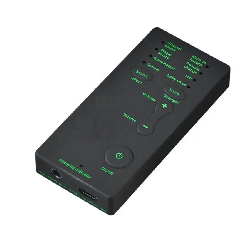 Portable Mini Voice Modulator Voice Changer with Adjustable Voice Functions Phone Computer Sound Card