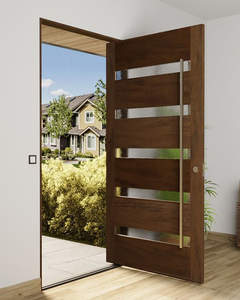 CBMmart <span class=keywords><strong>Puerta</strong></span> de <span class=keywords><strong>entrada</strong></span> principal de madera de caucho Puertas de pivote de roble de arce de madera maciza <span class=keywords><strong>Puerta</strong></span> delantera lateral - Product Image 5