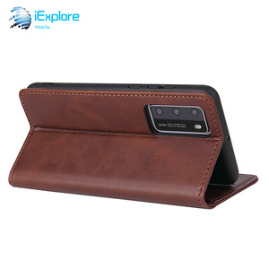 Iexplore เคสฝาพับมีแม่เหล็กแข็งแรงเคสหนังแท้สำหรับซัมซุง S25ช่องเสียบการ์ดเคสโทรศัพท์ TPU แบบกระเป๋าสตางค์สำหรับ Huawei <span class=keywords><strong>P60</strong></span> <span class=keywords><strong>Pro</strong></span> - Product Image 5