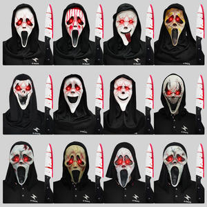 Masque d'horreur, visage rouge, accessoire de fête d'Halloween, masque de <span class=keywords><strong>film</strong></span> d'horreur, accessoires de blague pour bal masqué - Product Image 5