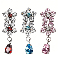 Bijoux de piercing en titane G23 ASTM F136, motifs fleur, étoile, nœud, cœur, avec embouts sans filetage, pour labret, hélix, tragus, bijoux de mode raffinés