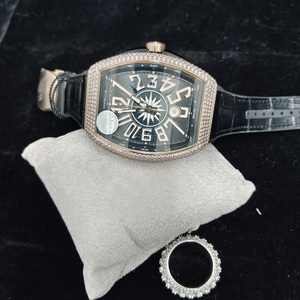 Montre automatique pour homme de luxe au design moderne, montre carrée sertie de diamants, montre de mode pour affaires avec bracelet en cuir - Product Image 5