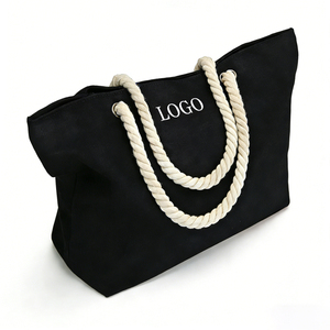 <strong>Large</strong> Capacity Beach <strong>Bag</strong> Reusable Shopping <strong>Bag</strong> Eco-friendly <strong>Canvas</strong> Custom Printed Logo Cotton Rope Tote <strong>Bag</strong> - Product Image 6