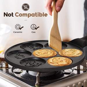 Tùy Chỉnh Phim Hoạt Hình Động Vật Mô Hình Không Dính Ăn Sáng Kim Loại Die-Cast Nhôm Bánh Pancake Waffle Bánh Crepe Tráng Miệng Fry Pan - Product Image 2