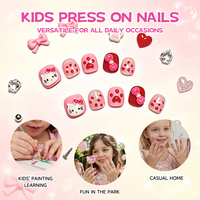 Ongles artificiels pré-dessinés pour enfants Makeauty, couvrance totale, en PMMA, à presser, 10 pièces, certifiés MSDS