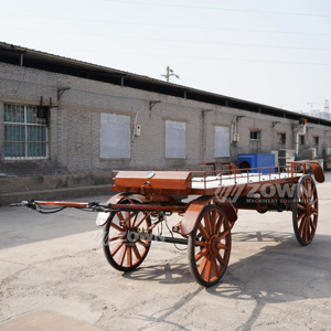Carroza Fúnebre Abierta de Madera con Aspecto Retro, Arrastrada por Caballos, con Cuatro Ruedas Grandes de Múltiples Radios para Ceremonias - Product Image 3