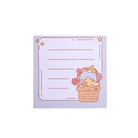 Bloc de notas autoadhesivo estilo gato bonito personalizado al por mayor, cuaderno con mensajes adhesivos de papel para estudiantes