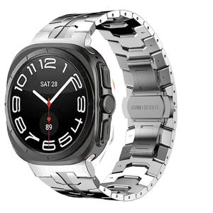 Gelang desain Iron Man baja tahan karat untuk jam Samsung Galaxy 7 Ultra 47mm tali pergelangan tangan pengganti logam tanpa celah mewah - Product Image 3