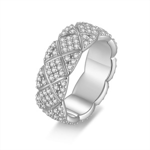 Europeo americano da uomo in <span class=keywords><strong>argento</strong></span> <span class=keywords><strong>925</strong></span> <span class=keywords><strong>e</strong></span> oro 18K placcato alta gioielleria piena Moissanite anello di nozze da indossare ogni giorno anello di nozze - Product Image 5