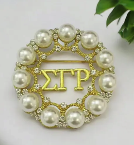 Spilla con strass Sigma Gamma Rho <span class=keywords><strong>SGR</strong></span> Design personalizzato spilla giallo PHILO consorority perla 1943 spilla con strass - Product Image 6