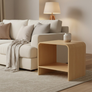 Table d'appoint moderne avec étagère ouverte, table de chevet, meuble de rangement pour chambre à coucher, salon, couloir, entrée - Product Image 2