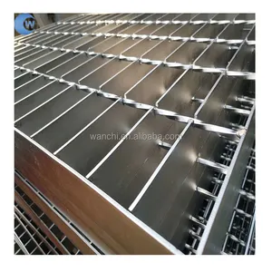 6m 25mm Gutter Cover Hot Dip Galvanized Stainless Steel Grating Anti Slip Platform Plate