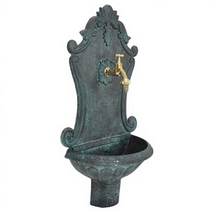 Patina Green Antique Wash Basin <b>Wall</b> Fountain Decorative Handcrafts Country Style <b>Wall</b> Fountain Basin Event Supplies Decoration - Product Image 1