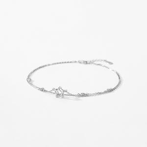 S925 Sterling Silver <b>Star</b>-Shaped Chain Bracelet for Women - Simple and Stylish Everyday Accessory Customizable copper version - Product Image 3