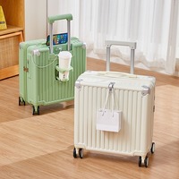 Petite valise de cabine spinner 18 pouces pour hommes et femmes, légère, en néoprène, avec port USB, étanche, respirante, avec serrure, livraison gratuite
