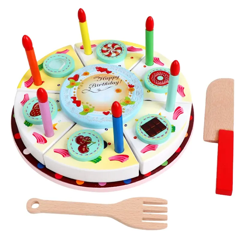 2020 yeni tasarım doğum günü pastası oyunu el yapımı modeli mobilya çocuk oyuncakları toptan minyatür kek kesme mutfak oyuncaklar kızlar için