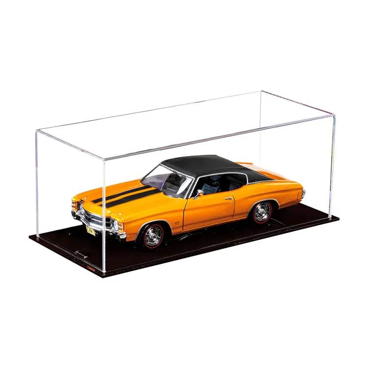 JERY personnalisé clair acrylique comptoir affichage Rectangle boîte clair acrylique voiture modèle anti-poussière vitrine pour jouet Figure