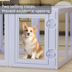 Mor şeffaf akrilik <span class=keywords><strong>Pet</strong></span> kalem oyun parkı kolay monte <span class=keywords><strong>Pet</strong></span> köpek sandık kulübesi kafes yavru kedi tavşan küçük köpekler için kapalı kullanım - Product Image 4