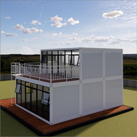 Maison Modulaire Détachable de Luxe Moderne à 2 Étages en Conteneurs, Écologique, à Panneaux Sandwich, 5 Chambres, 3 Salles de Bain, pour École ou Usage Résidentiel