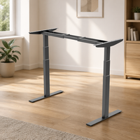 Bureau debout ergonomique intelligent en acier inoxydable à hauteur réglable, 3 niveaux, double moteur, cadre de bureau, mobilier de bureau, vente chaude OEM/ODM