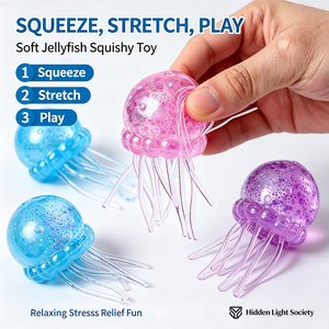 Jouet anti-stress en forme <span class=keywords><strong>de</strong></span> méduse, en TPR, doux, pailleté, forme <span class=keywords><strong>de</strong></span> dessin animé, en boîte, pour soulager le stress et l'anxiété, jouets promotionnels - Product Image 5