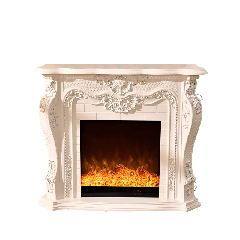 Workmanship popular indoor limestone marble corner electric fireplace marble top