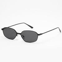 Lunettes de soleil hexagonales en métal pour femmes et hommes, monture fine, branches en métal, protection UV400 durable, vente en gros OEM
