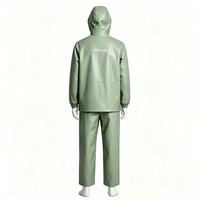 Combinaison de pluie imperméable en PU pour adultes, combinaison de travail en deux pièces non doublée pour le travail en extérieur