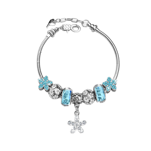 Pulsera con Dijes de Flores Adornada con Cristales <span class=keywords><strong>Swarovski</strong></span>, Joyería de Latón Chapado en Oro de 18K <span class=keywords><strong>para</strong></span> Mujer - Product Image 1