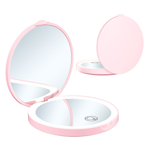 Personal Customizable LED Compact <strong>Mirror</strong> Round Travel Pocket Cheap <strong>Mirror</strong> Double Side With 10x Magnifying