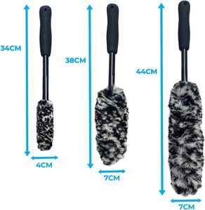 Hot Selling Black White PP <b>Plastic</b> <b>Wheel</b> Brush Kit Tire Long Reach Bendable Car Wash Brushes Cleaning Detail Brush Model - Product Image 2