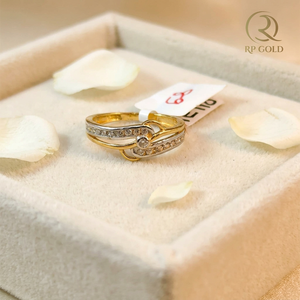 Knot Design 14K <b>Gold</b> <b>Cocktail</b> <b>Ring</b> Unique Modern Jewelry for Women Stylish Luxury Statement Piece Wedding & Party Gift Idea - Product Image 2