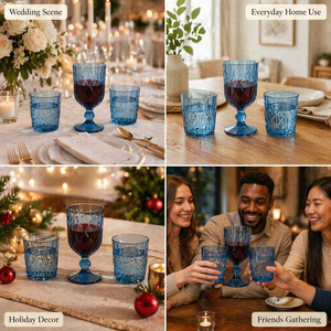 Lot de <span class=keywords><strong>Verres</strong></span> <span class=keywords><strong>à</strong></span> Vin Vintage pour Mariage – Gobelets en Cristal Sans Plomb pour Vin Rouge, Flûtes <span class=keywords><strong>à</strong></span> Champagne et <span class=keywords><strong>Verres</strong></span> <span class=keywords><strong>à</strong></span> Eau - Product Image 6