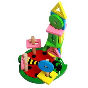 Jouet de trieur de couleur en forme de scarabée en bois avec blocs pour enfants <span class=keywords><strong>Puzzle</strong></span> d'apprentissage précoce et jouet de développement de la motricité fine - Product Image 4