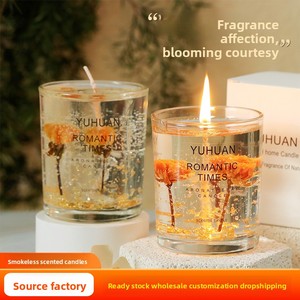 定制香味大号真花果冻蜡烛圆柱形制造商批发礼品 - Product Image 5