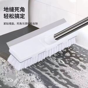 <b>Cleaning</b> <b>Brush</b> Nylon Long Handle 2 In 1 Household Floor <b>Cleaning</b> Tool With Metal Handle For <b>Bathroom</b> And Kitchen Use - Product Image 1