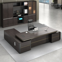 Chine prix de gros fantaisie en bois design luxe moderne PDG bureau de direction meubles de table patron pour les bureaux de travail