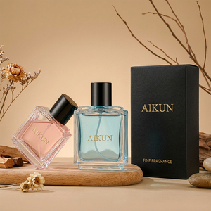 Aikun Black Cap Fine Fragrance Bottles Square Glass <b>Spray</b> Perfume Gift <b>Set</b> For Women And Men Retail Packaging Wholesale Supply - Product Image 1