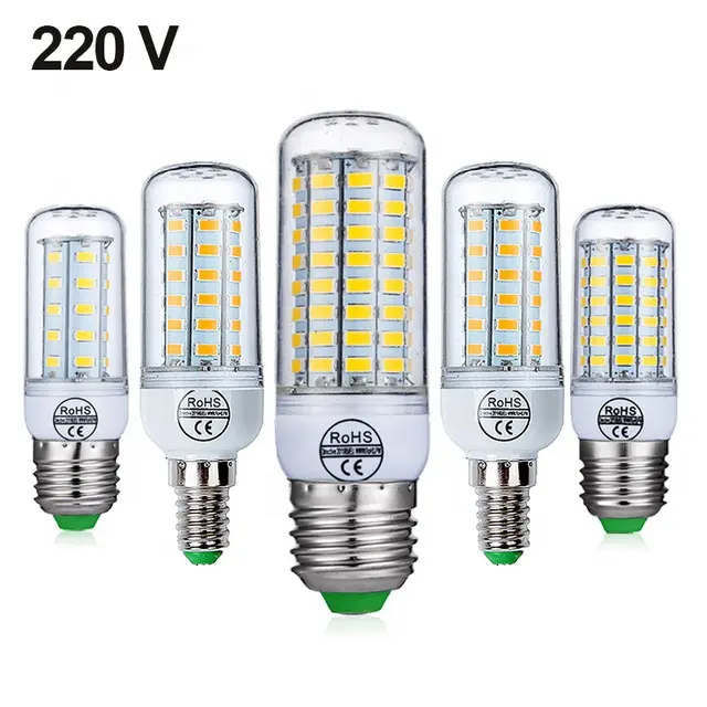 E27 LED Lamp E14 LED Bulb SMD5730 220V Corn Bulb 24 36 48 56 69 72LEDs Chandelier Candle LED Light For Home Decoration Ampoule