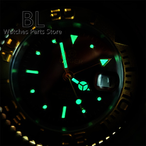 Reloj Bliger con logotipo personalizado Dial 40mm <span class=keywords><strong>GMT</strong></span> Reloj para hombre NH34 Movimiento automático Caja dorada de dos tonos de lujo Reloj con esfera marrón para hombre - Product Image 6