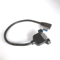 USB 3.0 Ein Verlängerung kabel von Stecker zu Buchse rechtwinkliges Kabel für die Frontplatte montage mit M3-Schrauben