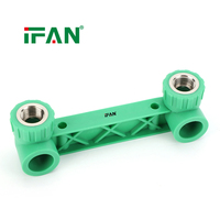 Raccord de plomberie IFAN GB/T 18742 en PPR vert foncé, raccords de tuyauterie d'eau PPR PN25 20-25MM, coude double femelle PPR