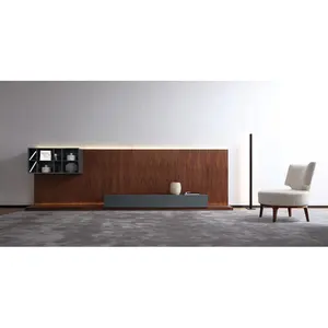 Zhida usine ODM OEM personnalisé Offre Spéciale design italien meubles de salon support tv en bois unité murale avec LED à vendre