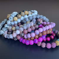 Bracelet en turquoise blanche naturelle, bracelet de luxe en quartz naturel de guérison, bracelet en howlite rose violet, bracelet porte-bonheur, bijoux cadeau